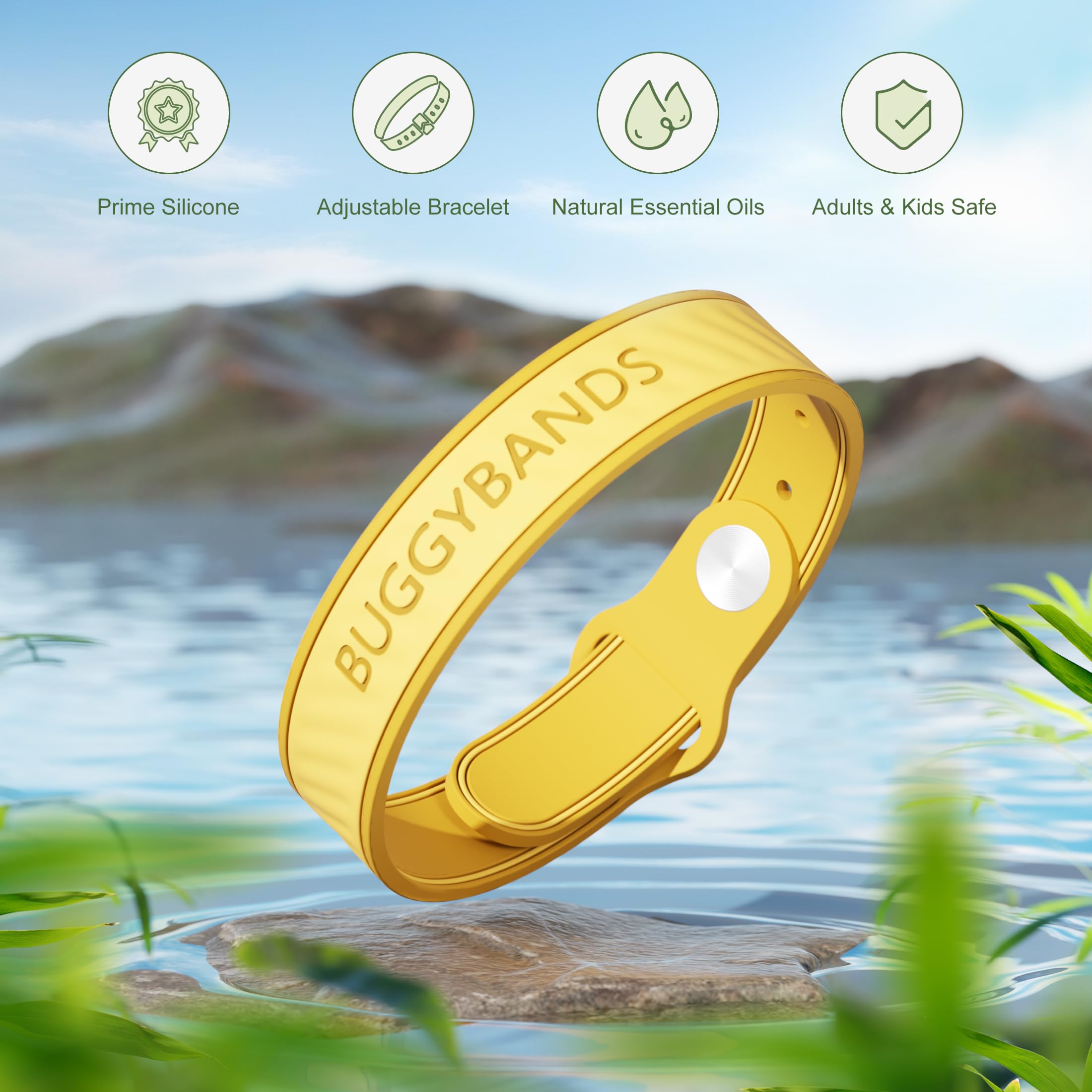 BuggyBands waterproof and durable for swimming hiking and travel.