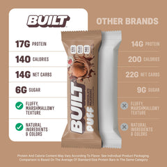 Built Bar Puff collagen peptides support hair, skin, and nails.