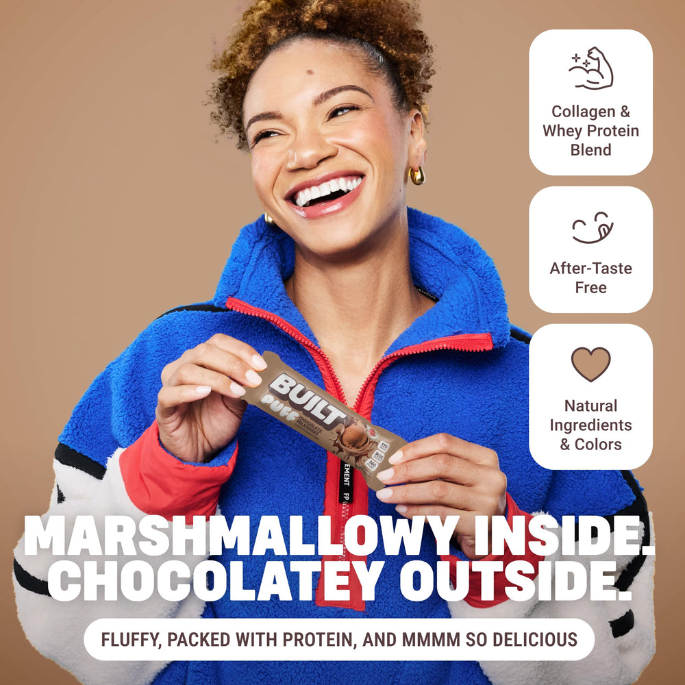 Built Bar Puff gluten-free label signals safe, celiac-friendly snacking.