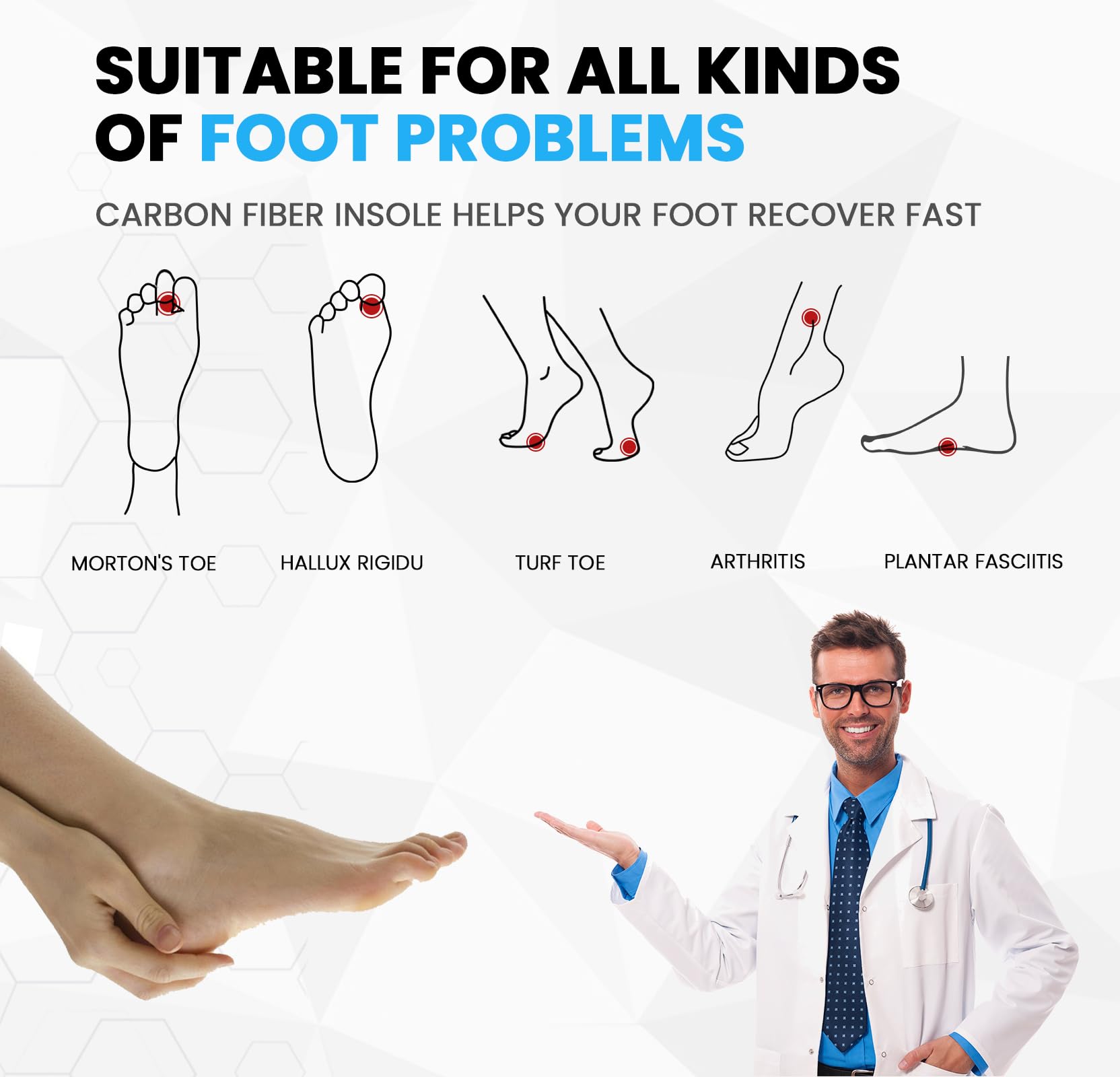 Bukihome cut-to-fit carbon fiber insole fits many shoes