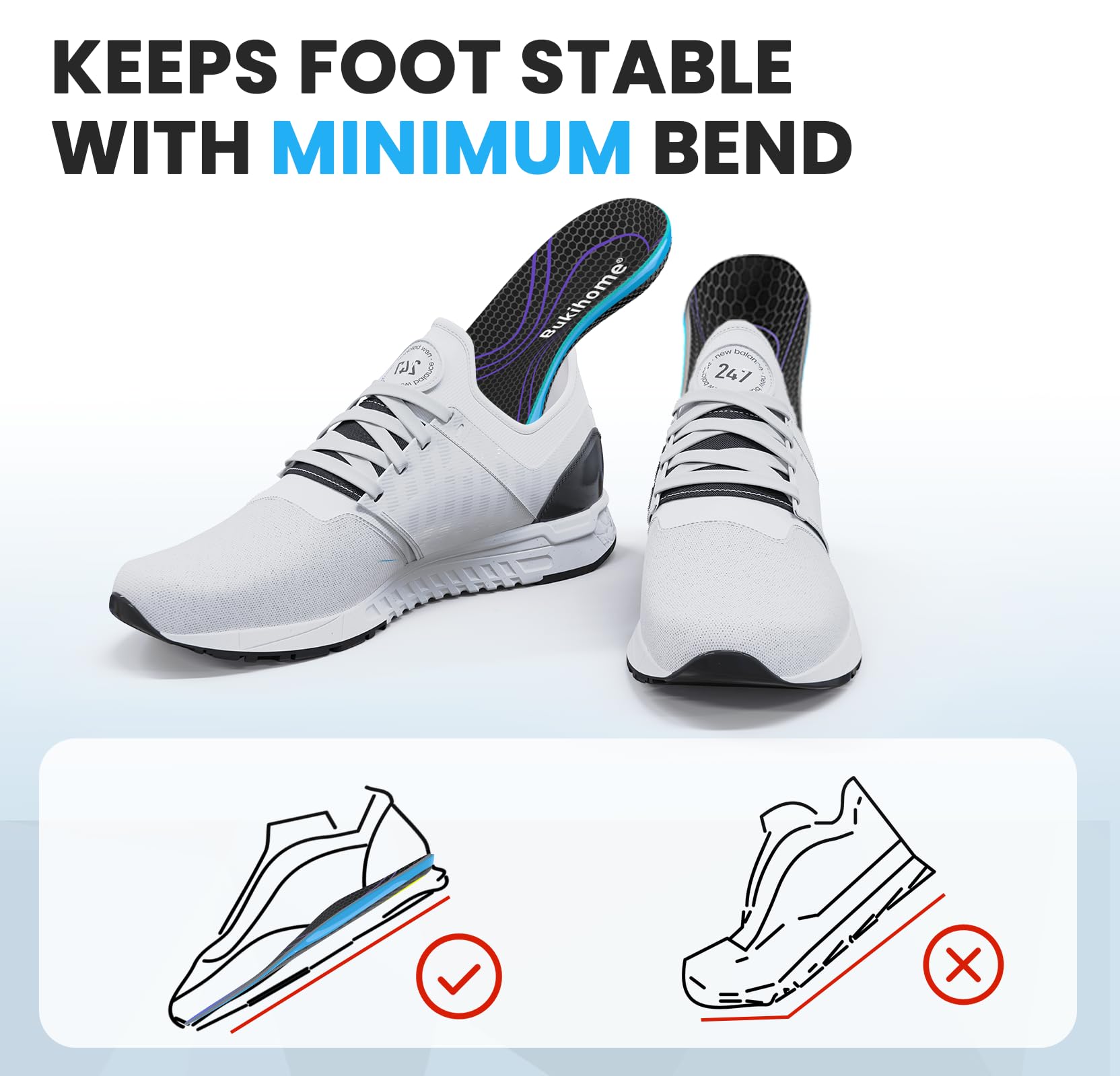 Bukihome rigid structure carbon fiber insole enhances power transfer