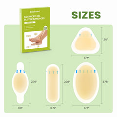Bukihome Gel Blister Bandages on heel providing cushioning under pressure.