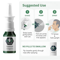 Bulk Essentials Glutathione Spray usage presents quick, no-muss daily routine.