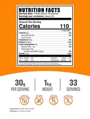 BulkSupplements Barley Rice Protein Powder scoop with 30 g serving