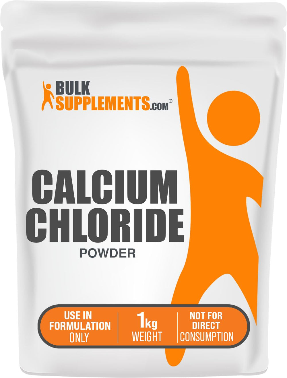 BulkSupplements Calcium Chloride Powder bottle shows a clean, food-grade additive for kitchen and production use.