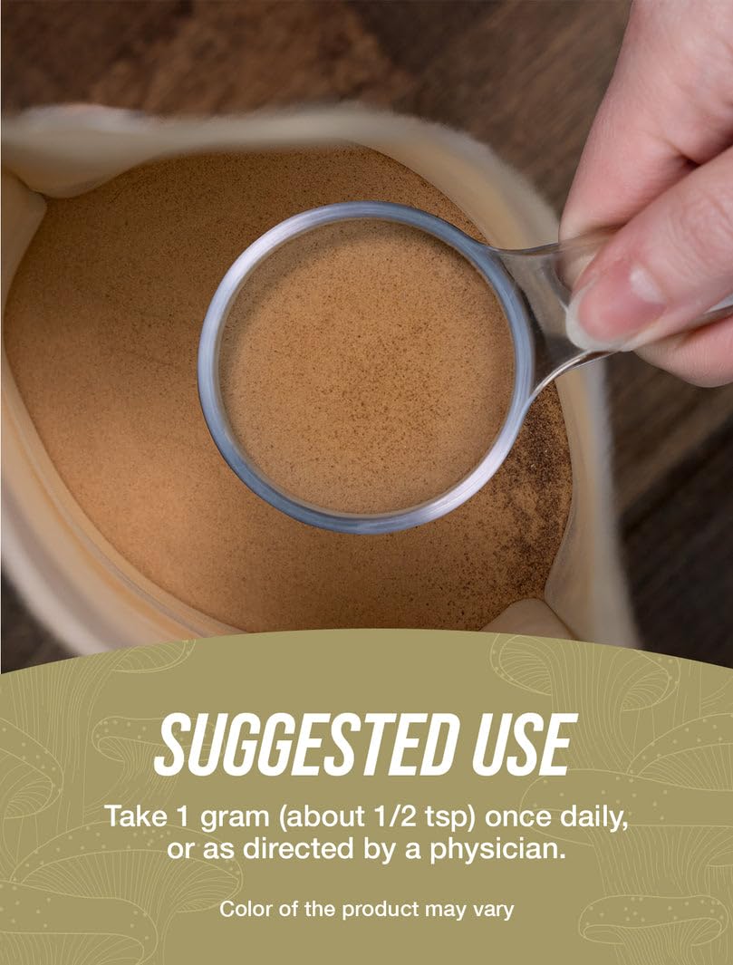 BulkSupplements Chaga Mushroom Extract Powder label closeup confirms third-party testing and quality control