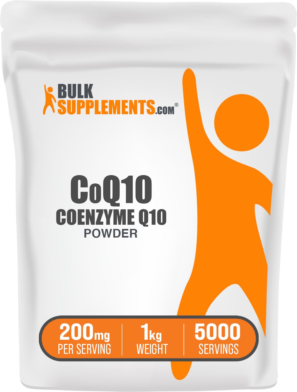 BulkSupplements CoQ10 powder 1kg bag ideal for easy smoothie blends.