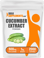 BulkSupplements cucumber extract powder bottle promotes vegan hydration support.
