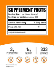 D-Aspartic Acid powder with scoop for daily use