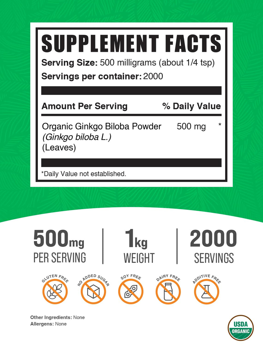 Ginkgo Biloba powder being scooped for daily use in a smoothie.