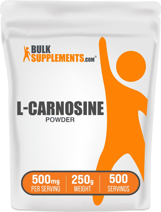 BulkSupplements L-Carnosine Powder container, ideal for daily wellness support.