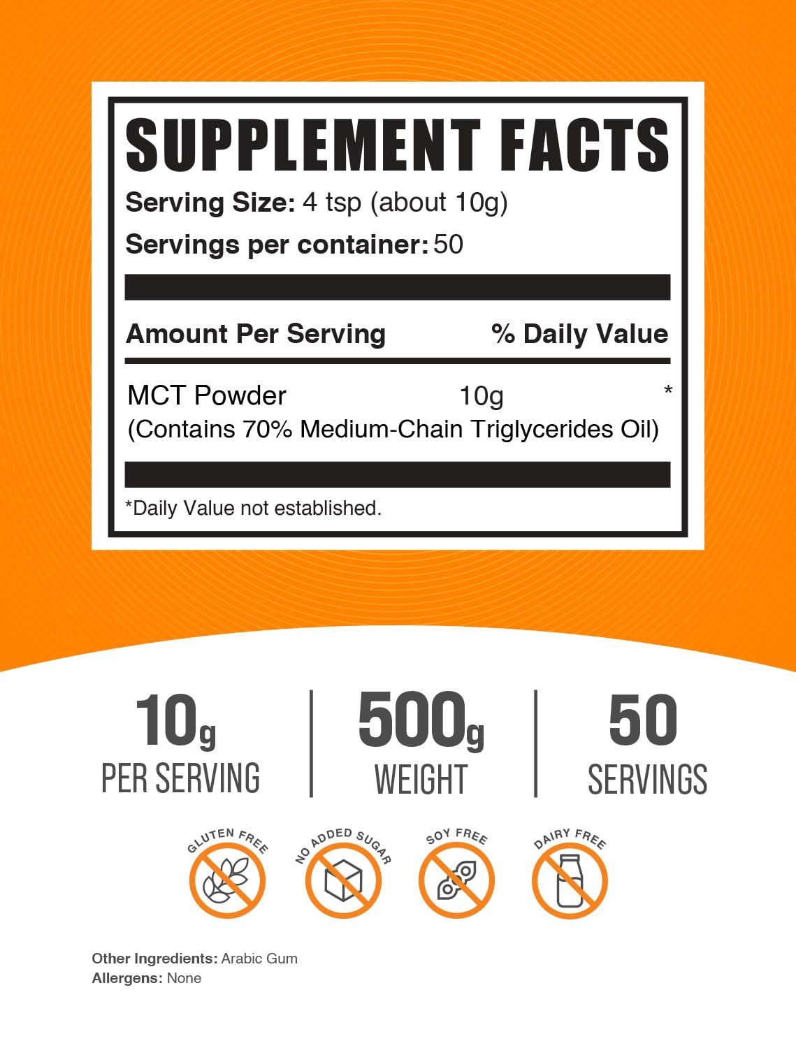 BulkSupplements MCT Powder being poured into a glass for quick mixing.