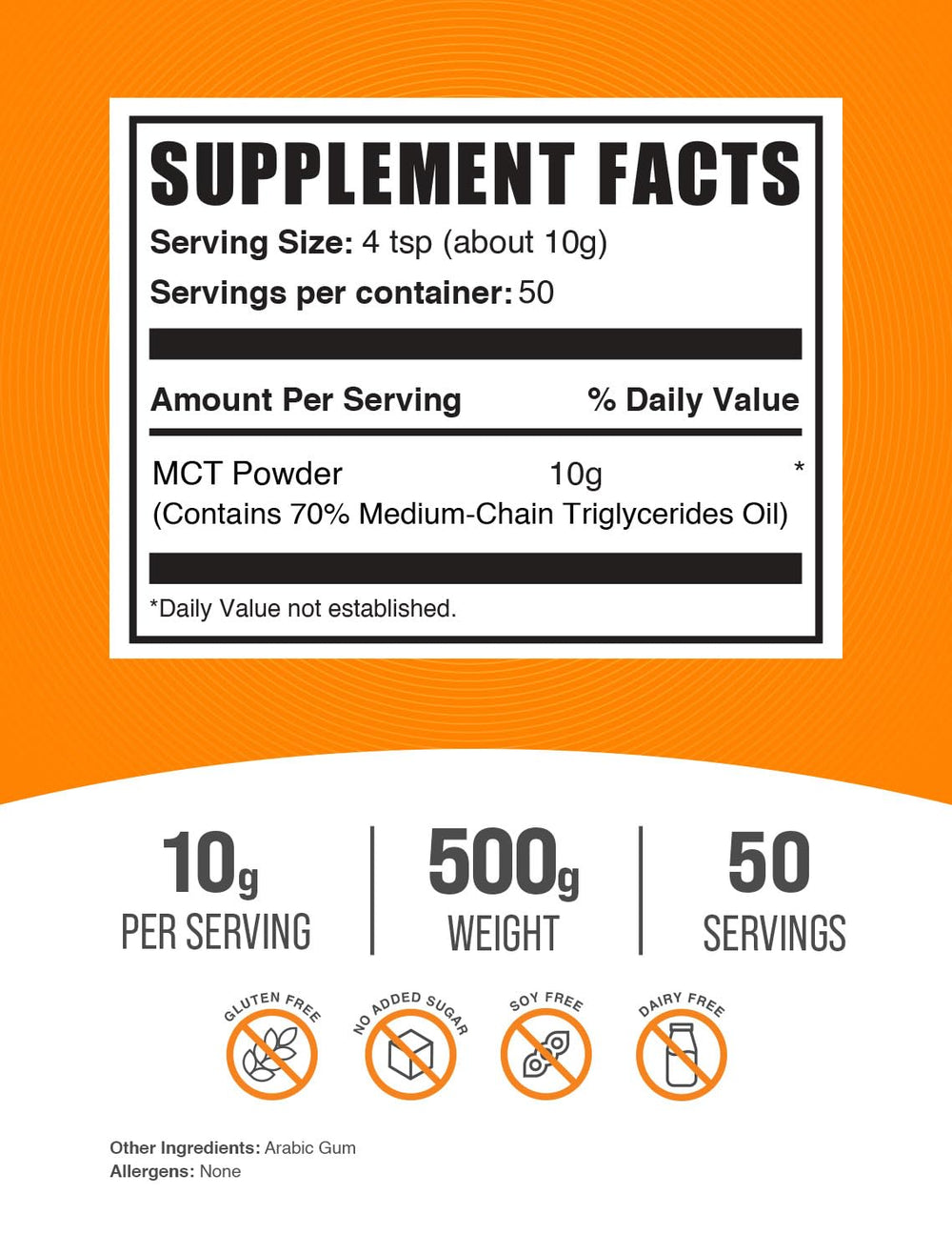 BulkSupplements MCT Powder being poured into a glass for quick mixing.