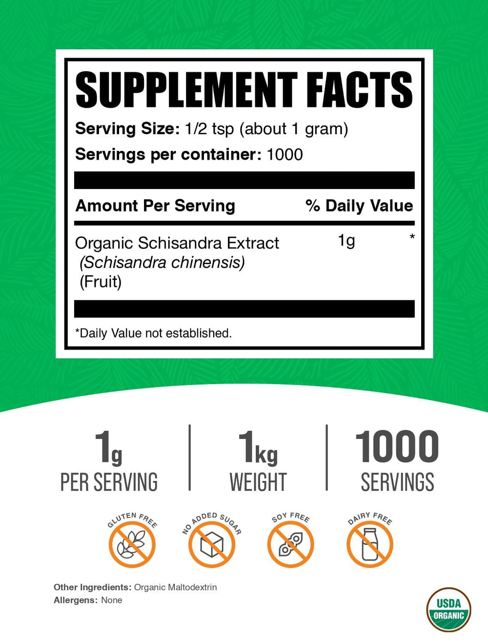 BulkSupplements Schisandra extract powder jar adds convenient herbal nutrition