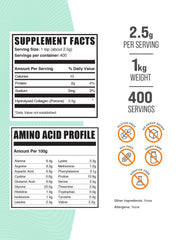 BulkSupplements porcine collagen powder scoop—precise 2.5 g serving for consistency.