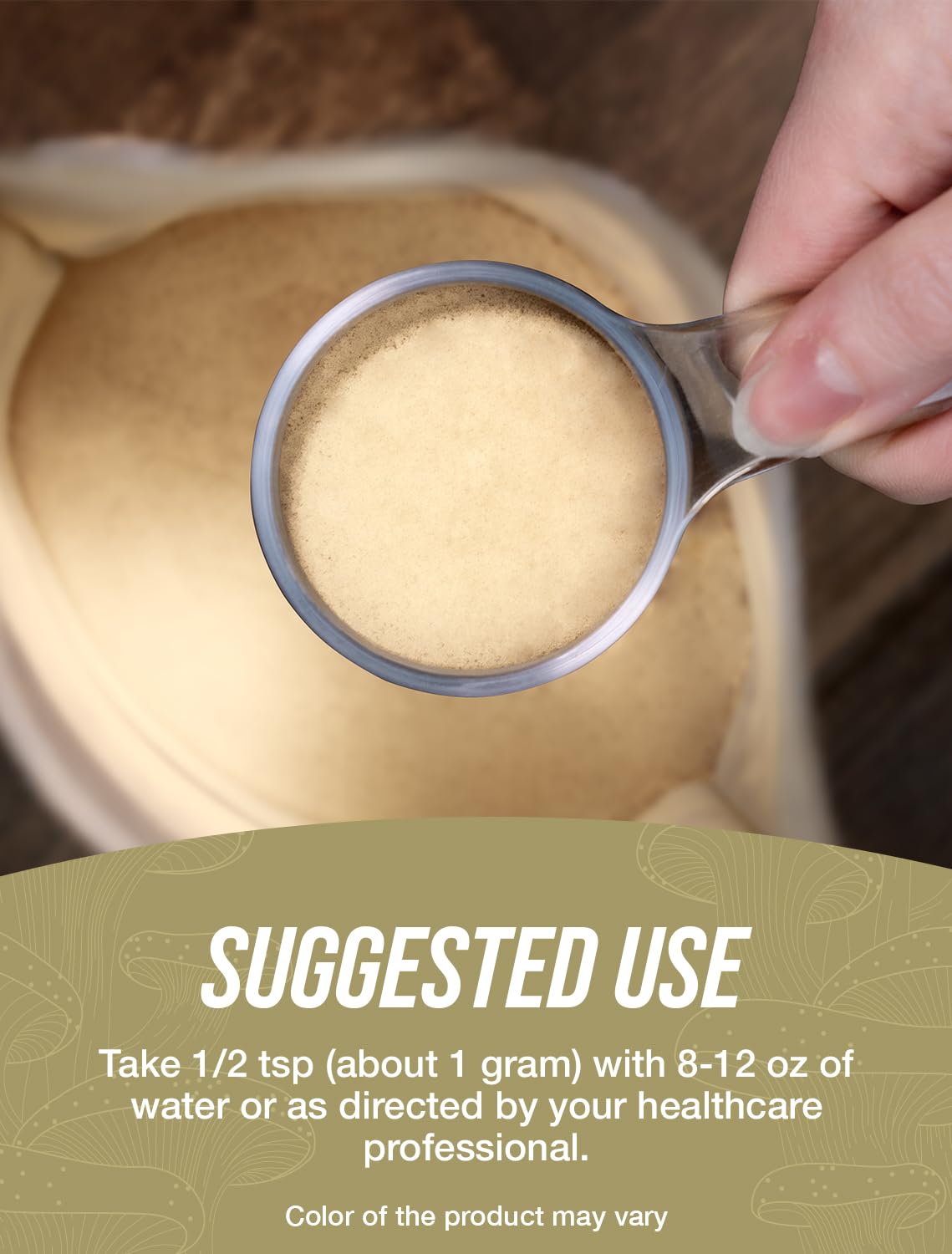 BulkSupplements Reishi mushroom extract powder packaging highlights gluten-free and vegetarian suitability.