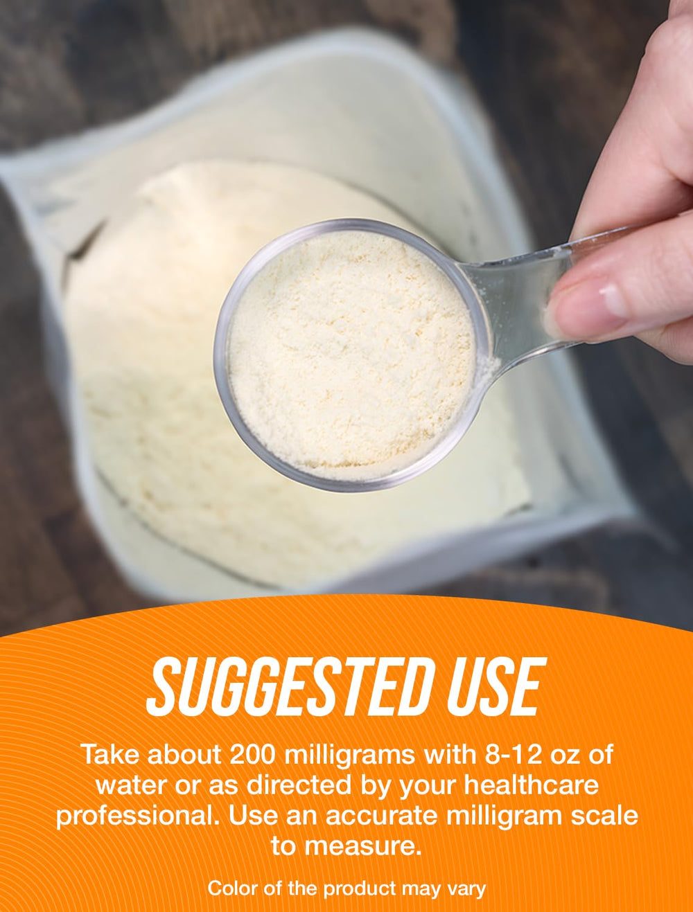 BulkSupplements 5-HTP powder label highlights gluten-free formulation.