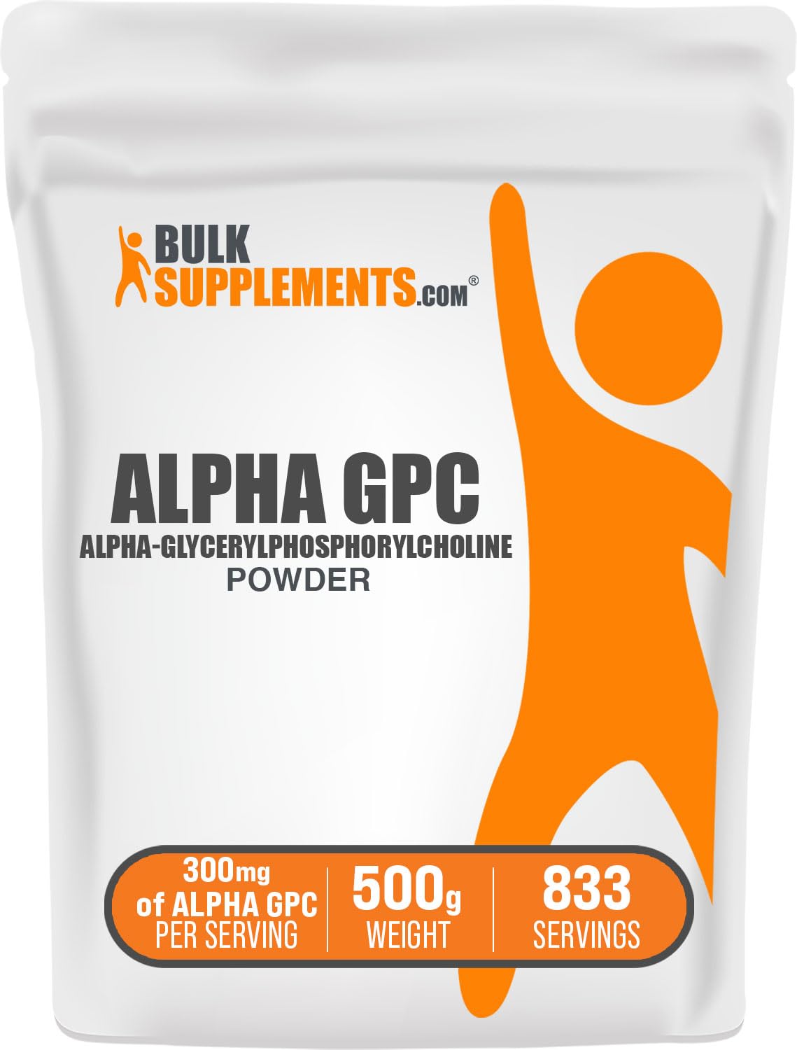 BulkSupplements Alpha GPC powder bottle for easy daily wellness and mixability