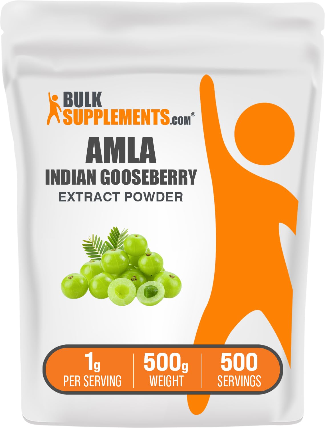 BulkSupplements Amla Extract Powder bottle with scoop for daily use