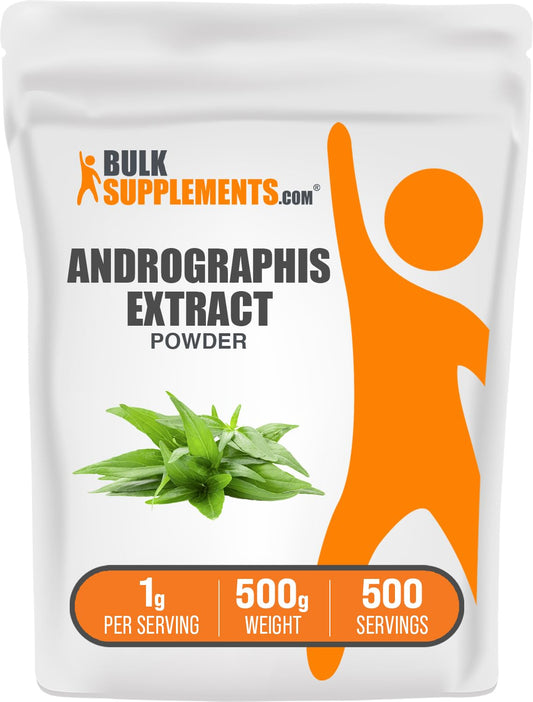 BulkSupplements Andrographis Extract Powder bottle front supports simple daily wellness.