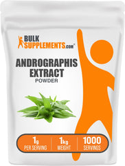 BulkSupplements Andrographis Extract powder bottle for easy daily wellness integration.
