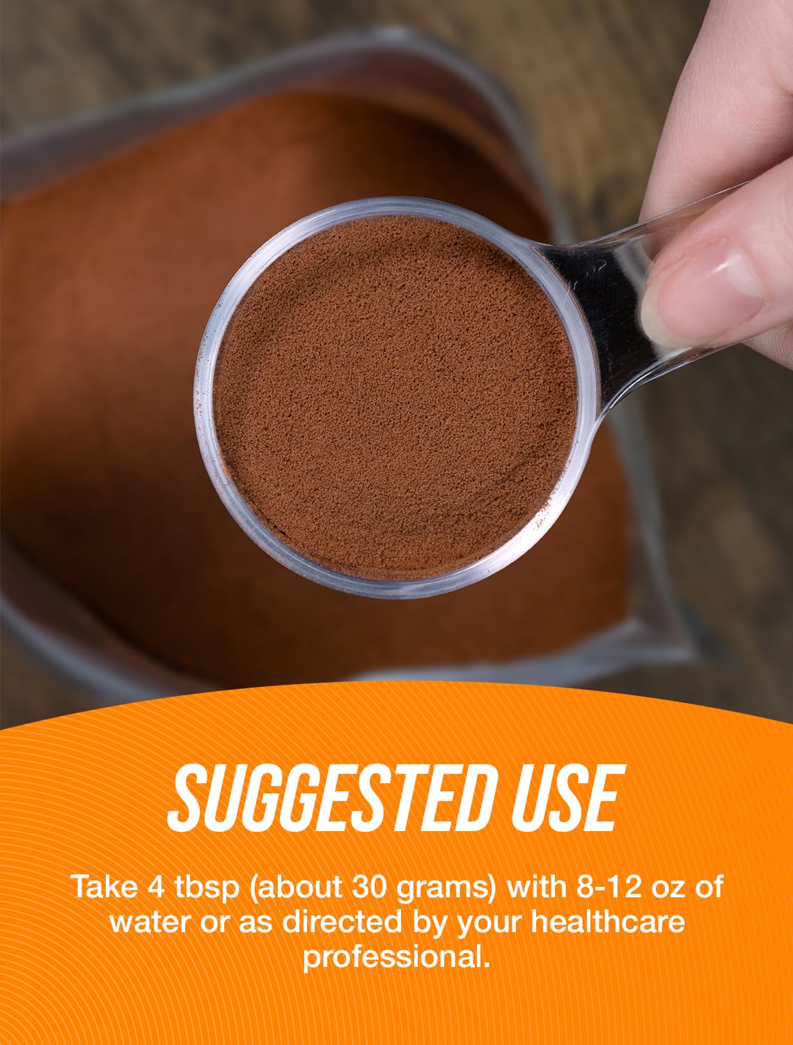 BulkSupplements Barley Rice Protein Powder scoop, easy addition to shakes.