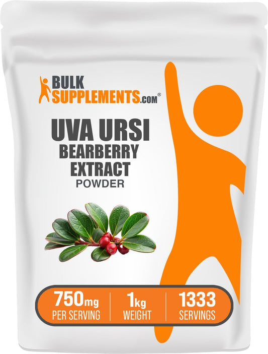 BulkSupplements Bearberry Leaf Extract Powder packaging for daily use.