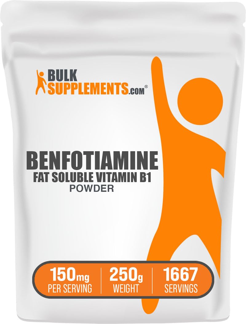BulkSupplements Benfotiamine powder bottle front view for daily wellness support
