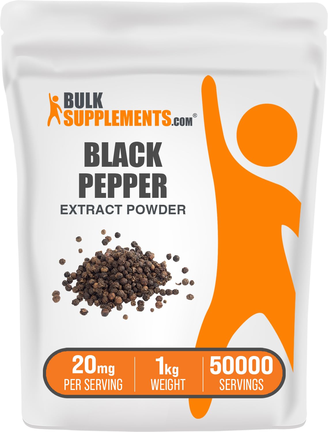 BulkSupplements Black Pepper Extract powder pour for daily wellness routine