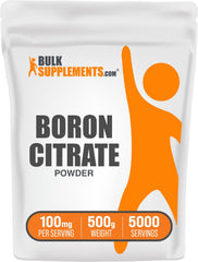 BulkSupplements Boron Citrate Powder bottle for easy daily supplementation and general wellness.