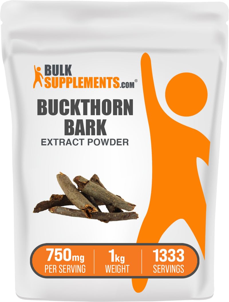 BulkSupplements Buckthorn Bark Extract powder bottle supports daily wellness