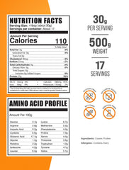 BulkSupplements casein scoop with 30g serving for post-workout support.