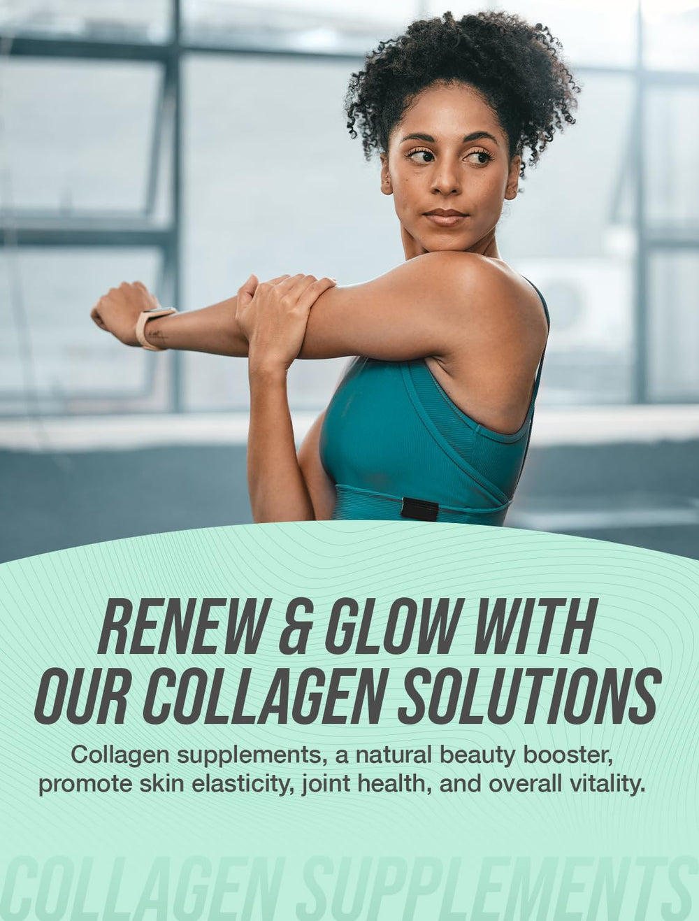 Bulksupplements chicken collagen powder pour for smooth blends in beverages.
