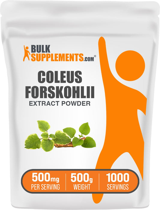 BulkSupplements Coleus Forskohlii extract powder ready for daily wellness routine.