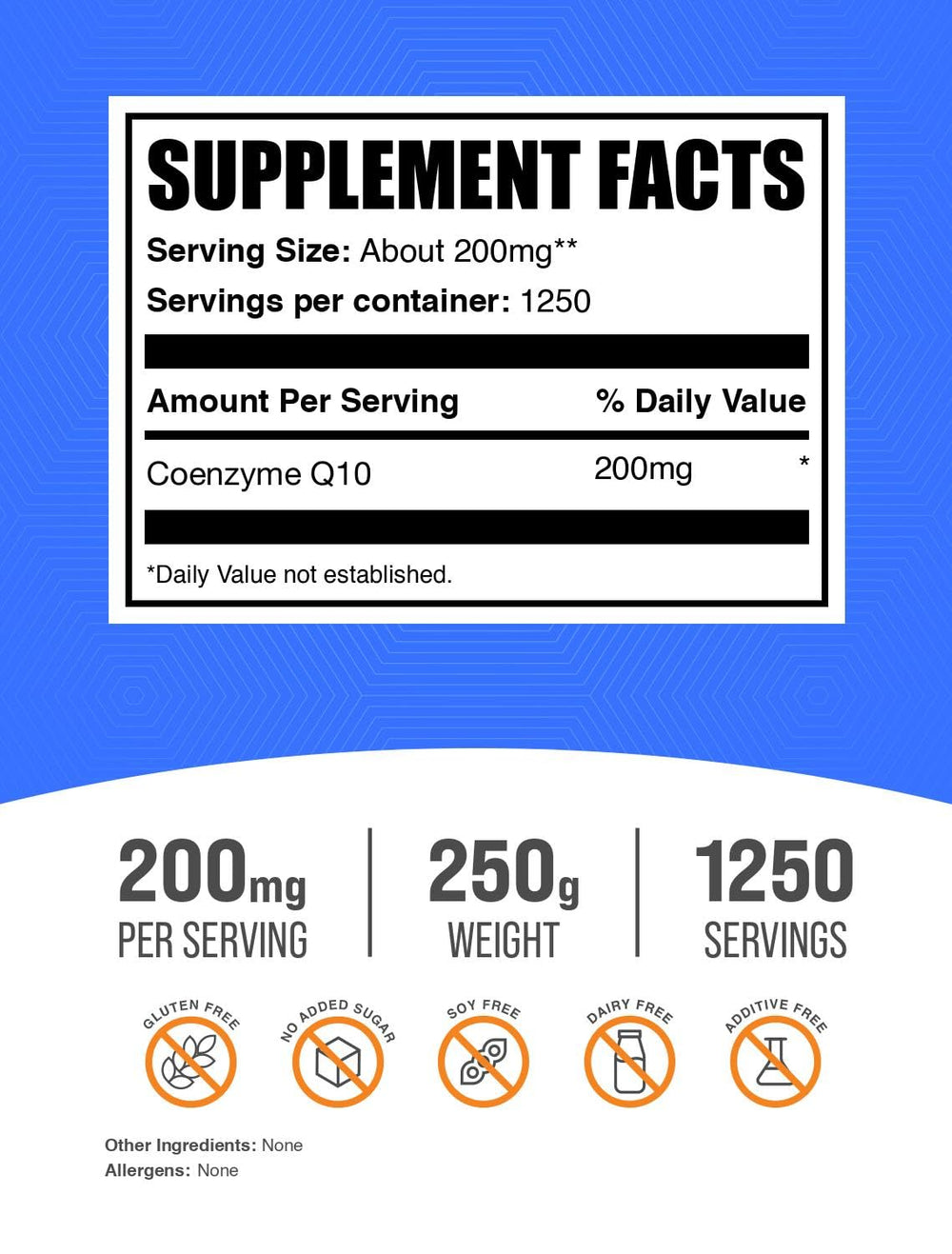 BulkSupplements CoQ10 powder with scoop enabling easy portioning