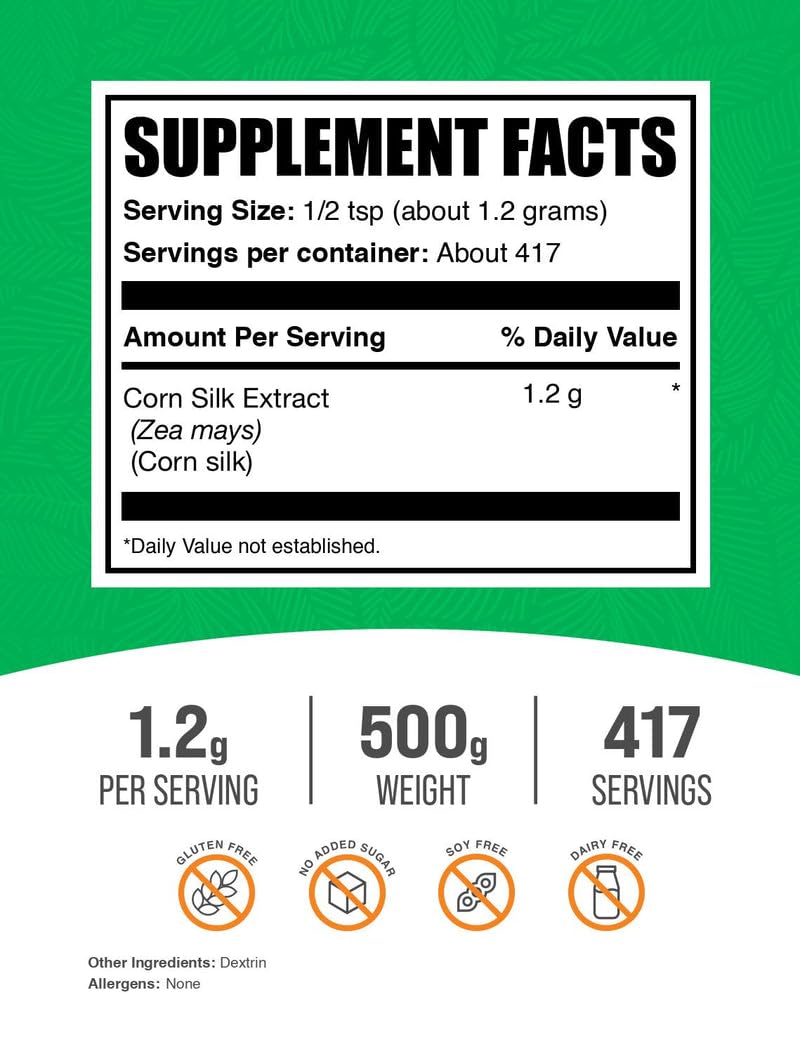 BulkSupplements corn silk extract powder scoop showing easy serving.
