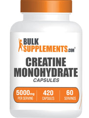 BulkSupplements Creatine Monohydrate Capsules bottle for easy daily supplementation