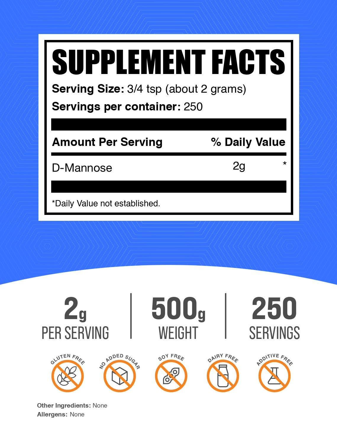 D-Mannose powder scoop showing convenient serving for beverages.