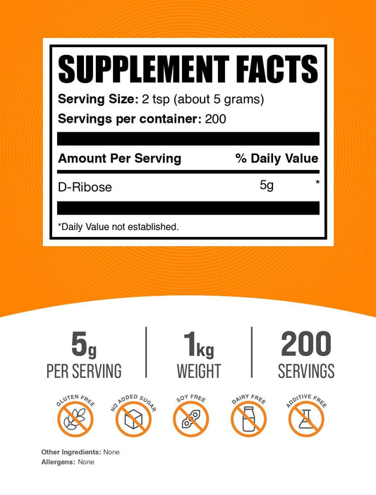 BulkSupplements D-Ribose powder being poured for quick mix.