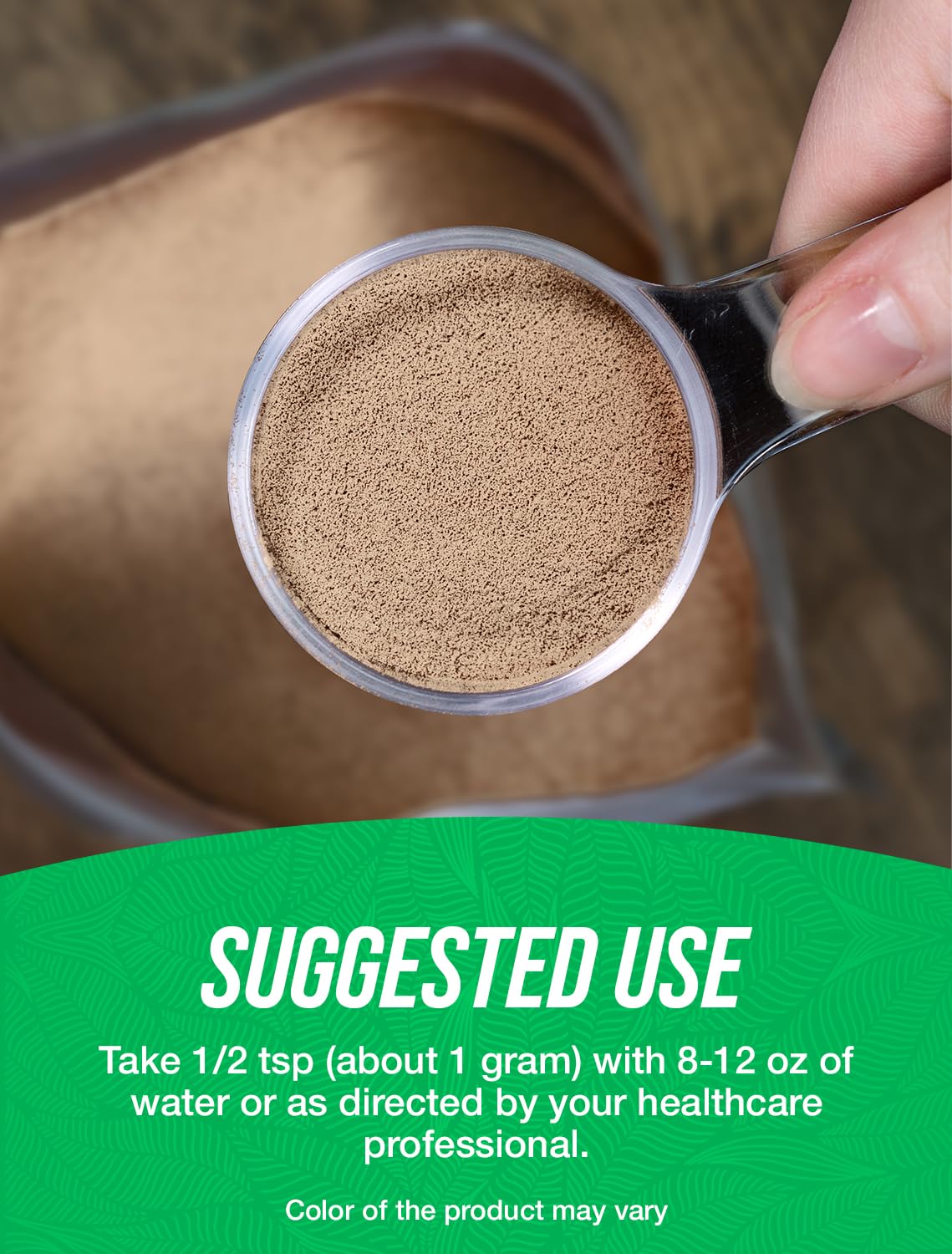 Serving scoop with Longjack powder for simple daily dosage.
