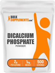 BulkSupplements Dicalcium Phosphate powder bottle supports stable formulations.