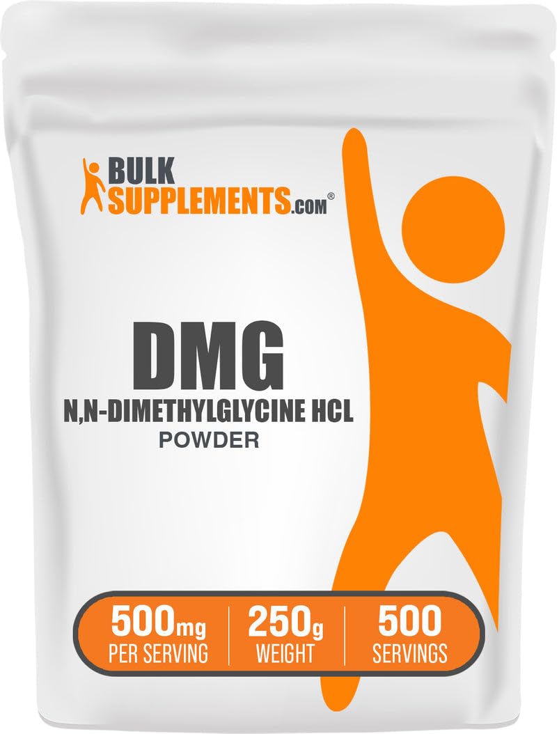 BulkSupplements DMG powder bottle labeled gluten-free for daily wellness