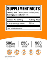 BulkSupplements DMG powder with scoop ready for easy shake inclusion