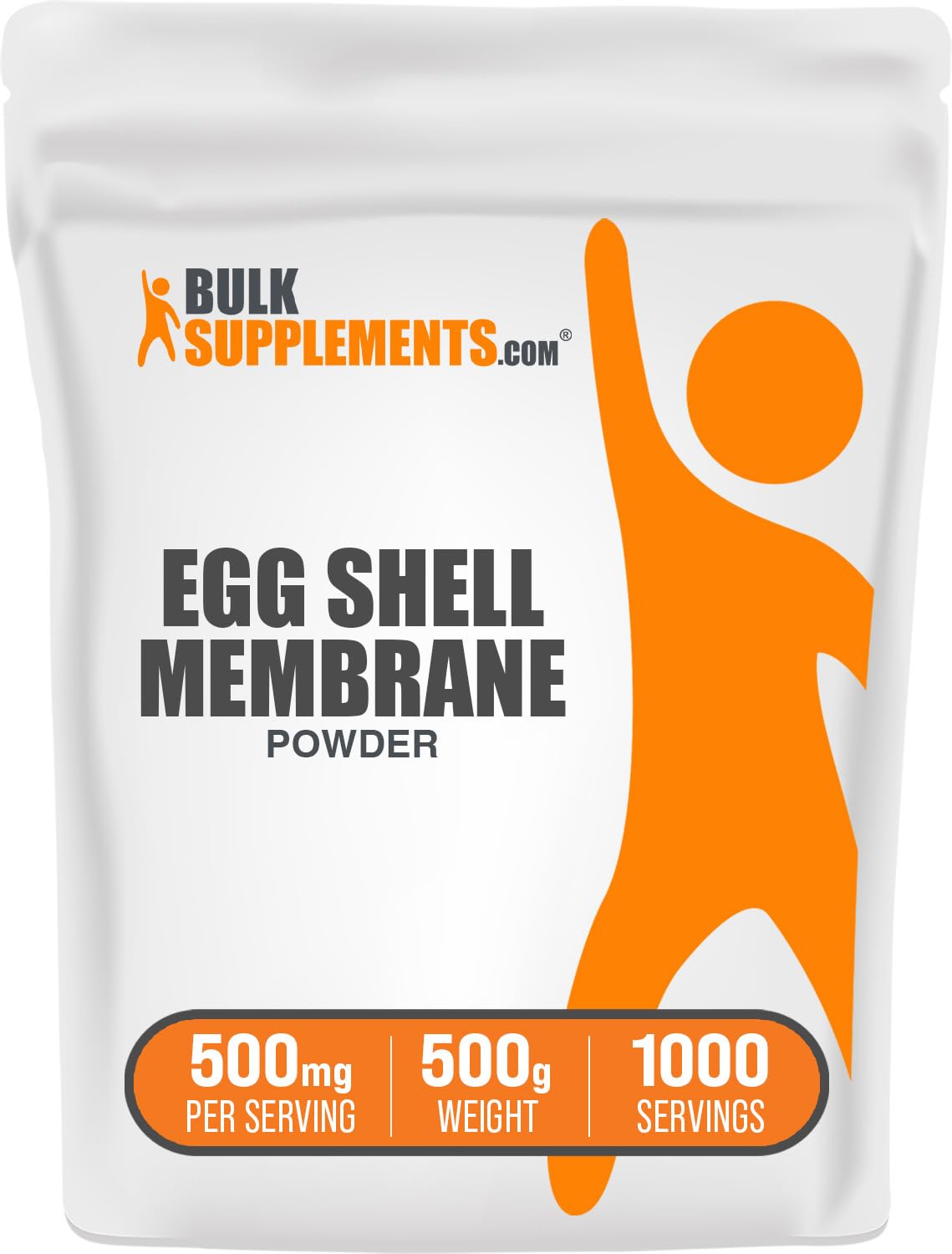 BulkSupplements Egg Shell Membrane Powder bottle shown for dairy-free collagen support