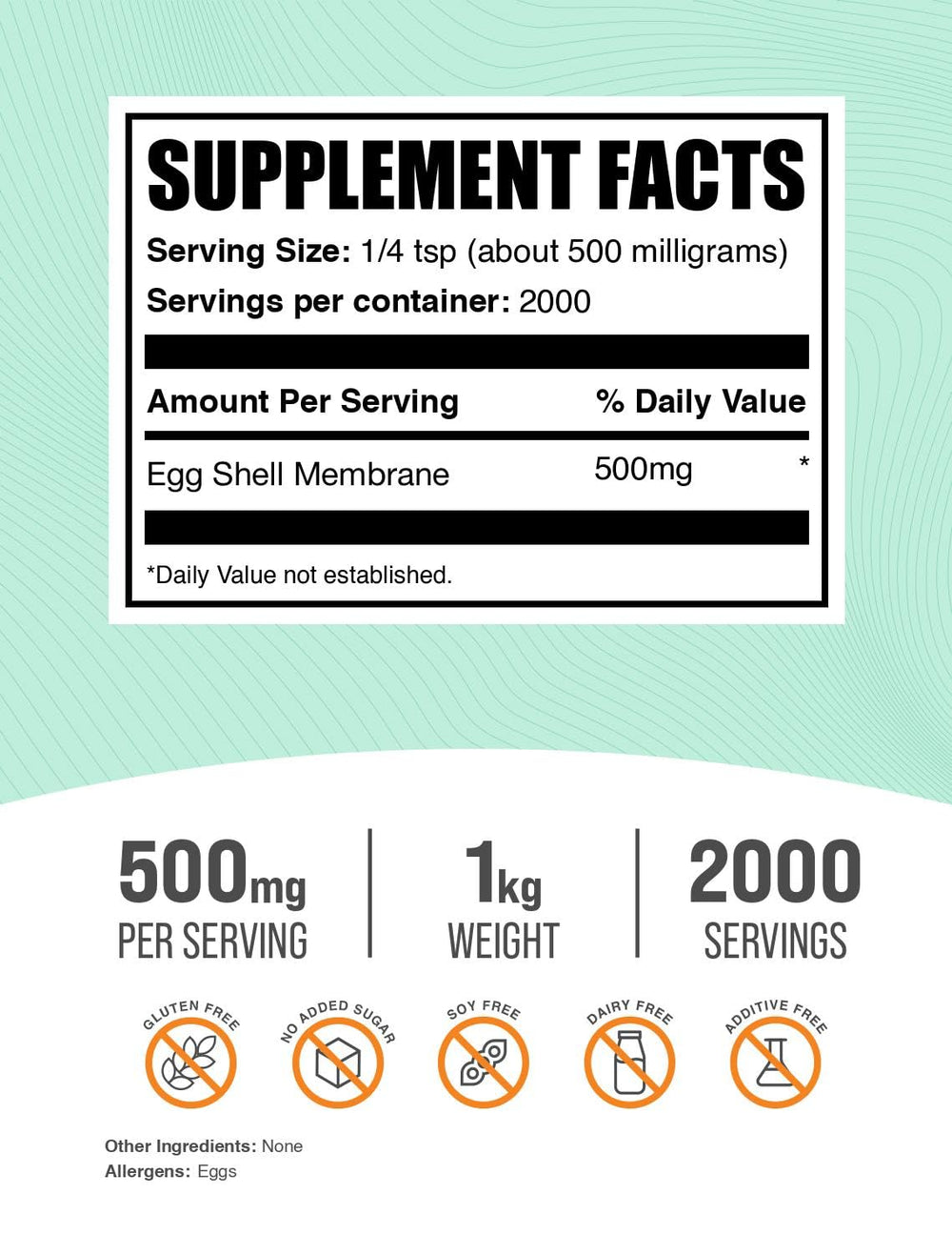 Egg Shell Membrane powder scoop showing easy daily mix into drinks