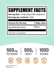 BulkSupplements Egg Shell Membrane Powder scoop measures a daily dose