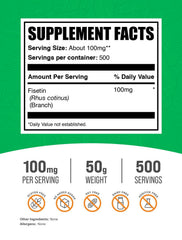 Fisetin powder serving scoop showing convenient daily dosage