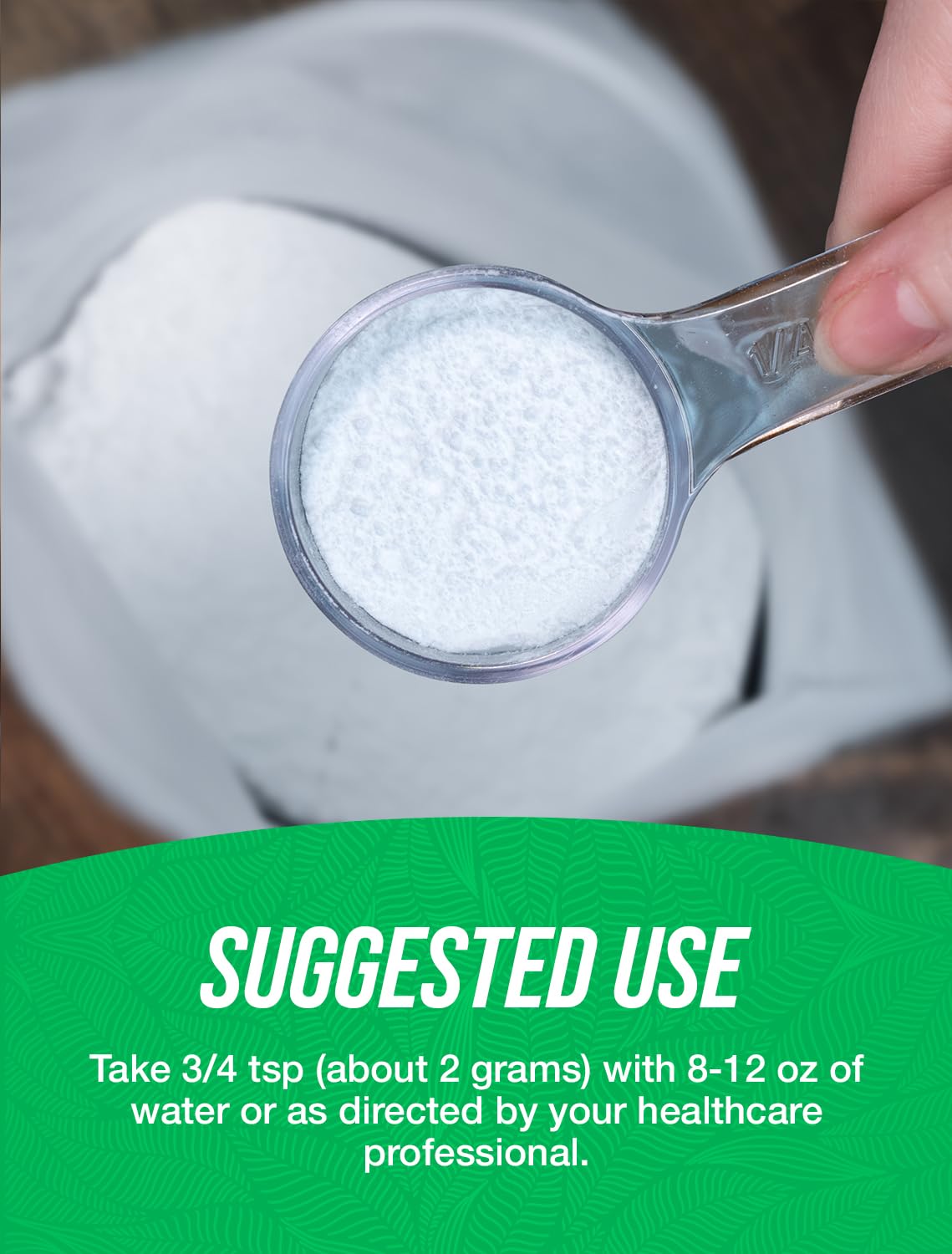 BulkSupplements glucomannan powder measuring scoop ready for daily use.