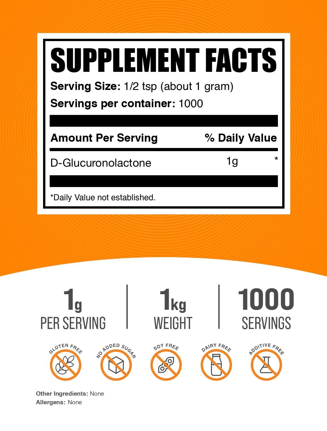 Glucuronolactone powder scoop ready for precise measuring.