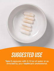 BulkSupplements L-Glutamine capsules label detailing third-party testing and gluten-free claim.